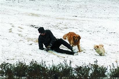 青島龍年首雪連下20小時(shí)氣勢(shì)足 49根碘化銀助增雪