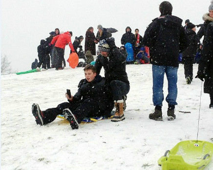 貝克漢姆帶孩子滑雪